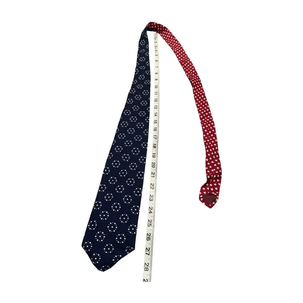 American Eagle Outfitters Mens Navy Patriotic Star Necktie - Picture 4 of 6